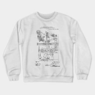 Loom for weaving double pile fabric Vintage Patent Hand Drawing Crewneck Sweatshirt